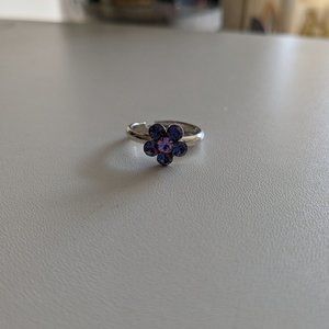 Silver Flower Ring - Adjustable